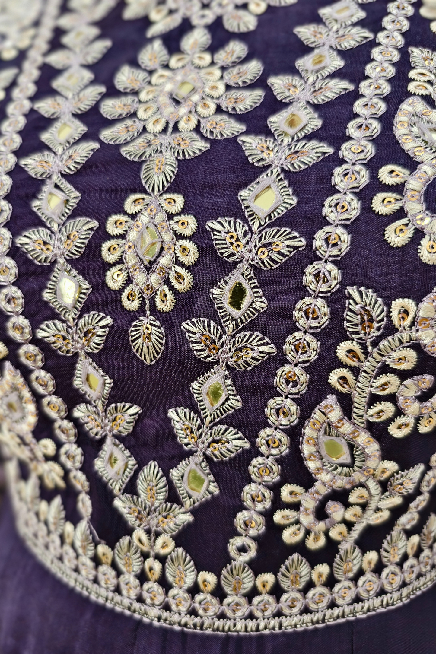 Muslim silk Thread work Anarkali Pakistani suit set with dupatta