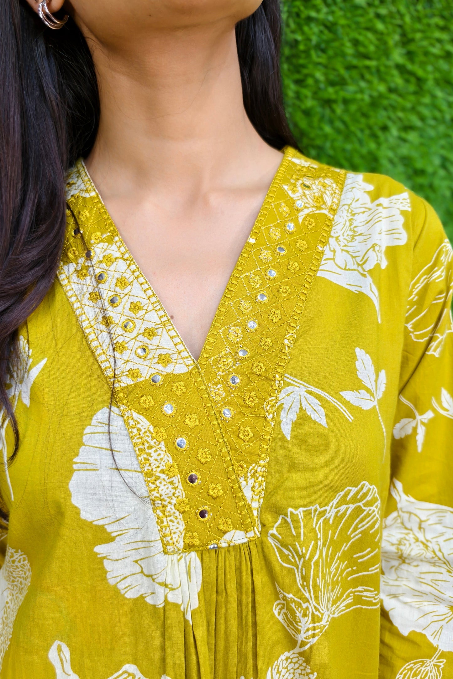 Mustard Yellow Pure Cotton printed 2 Piece Set