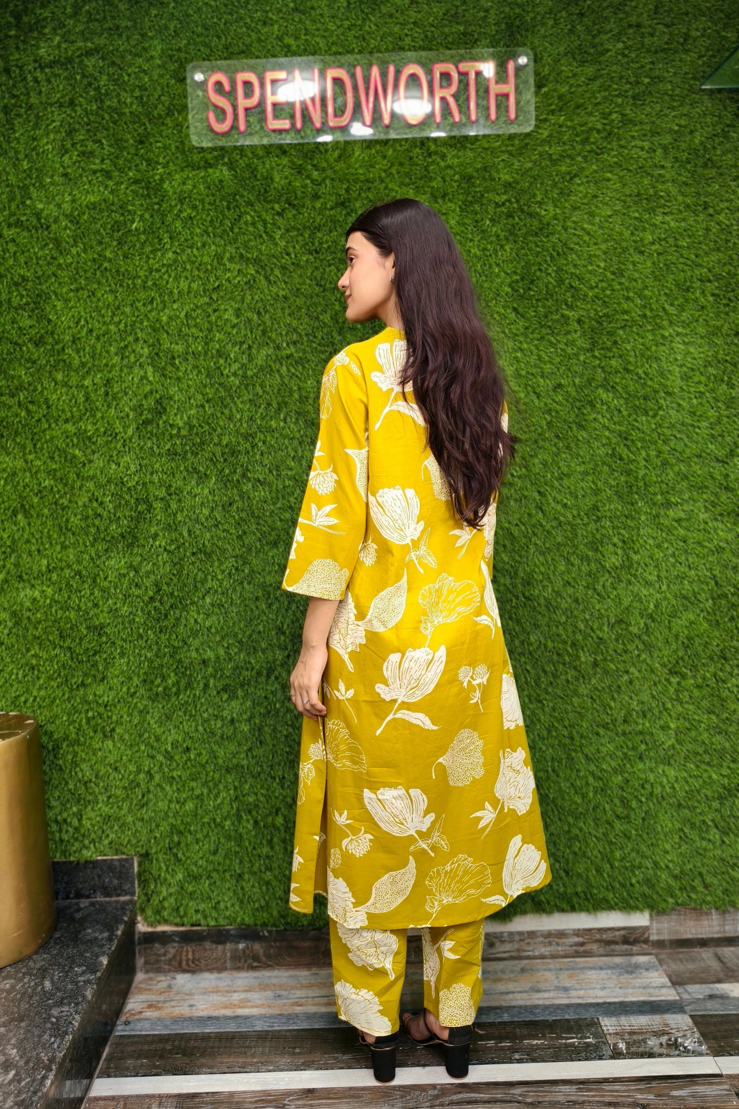 Mustard Yellow Pure Cotton printed 2 Piece Set
