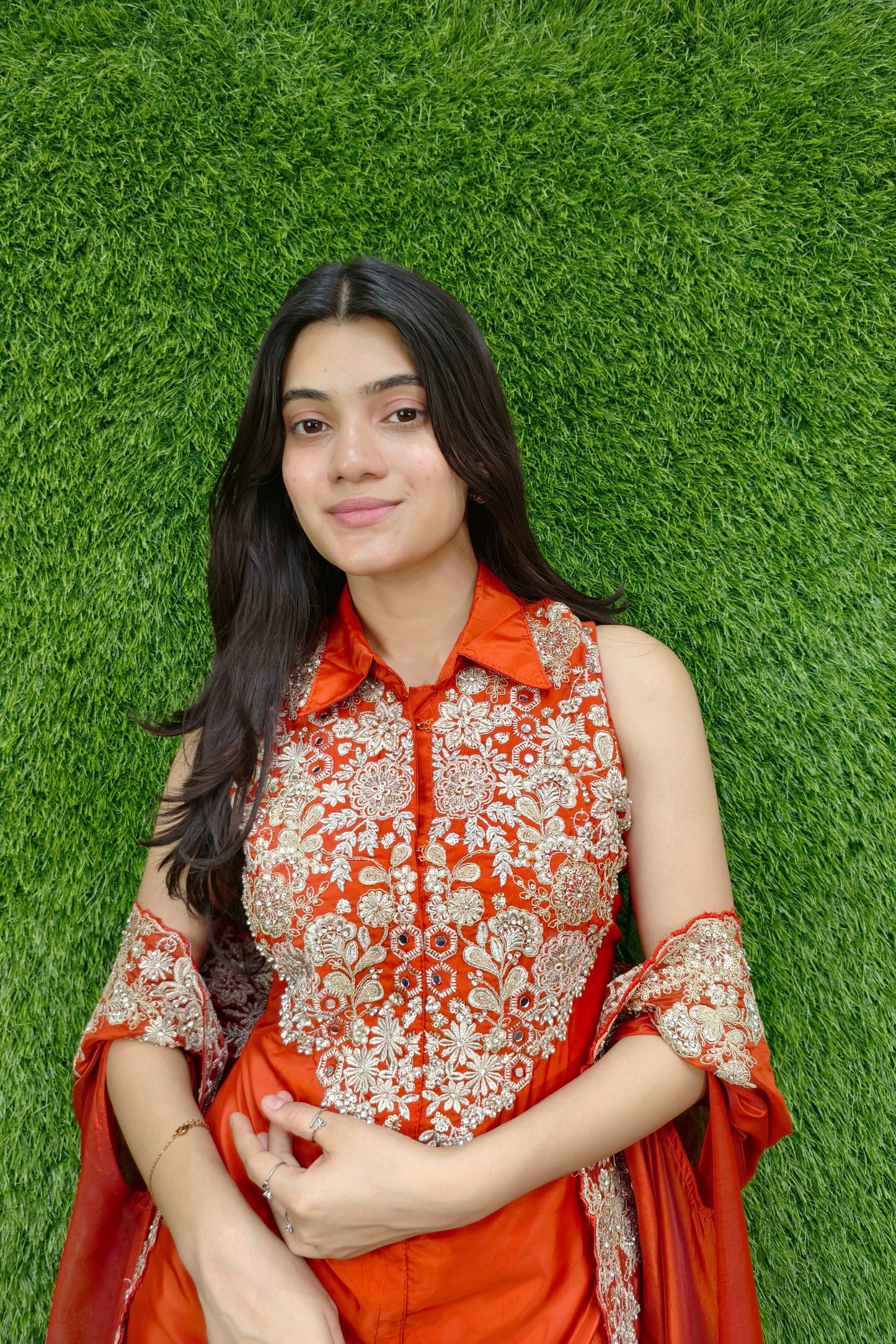 Beautiful Indo Western 3 piece Dress with Shrug