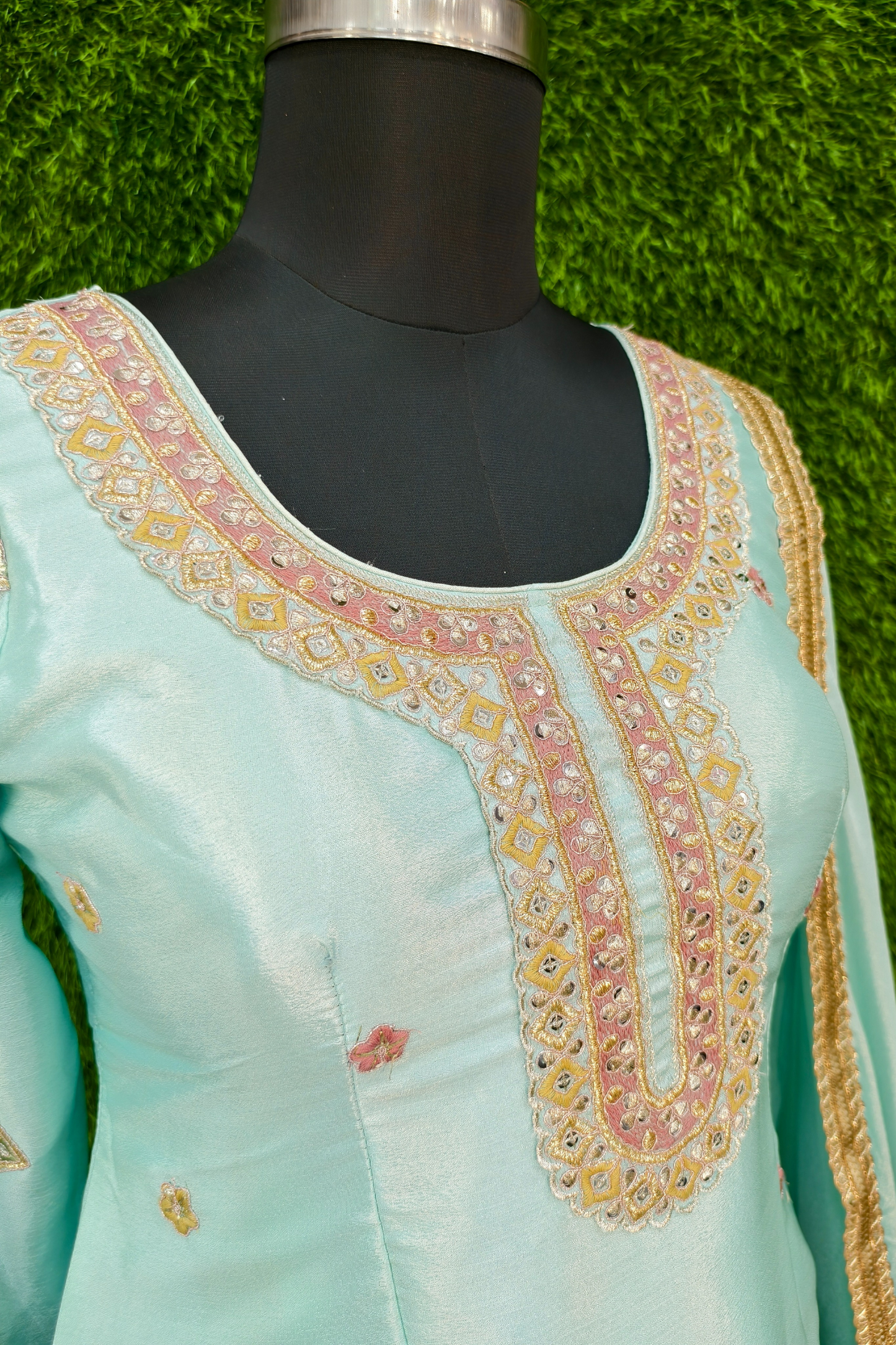 Indo Western Ethnic Wear Dress in Chinnon Silk