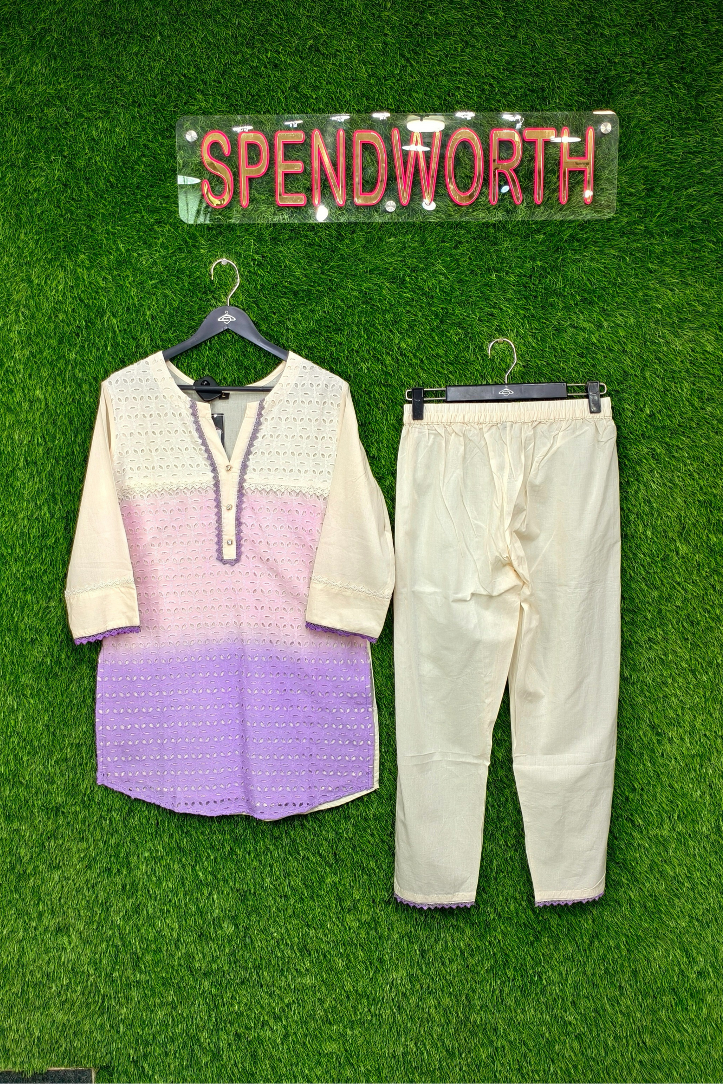 Ombre Chiffli Work Pure Cotton Cord Set
