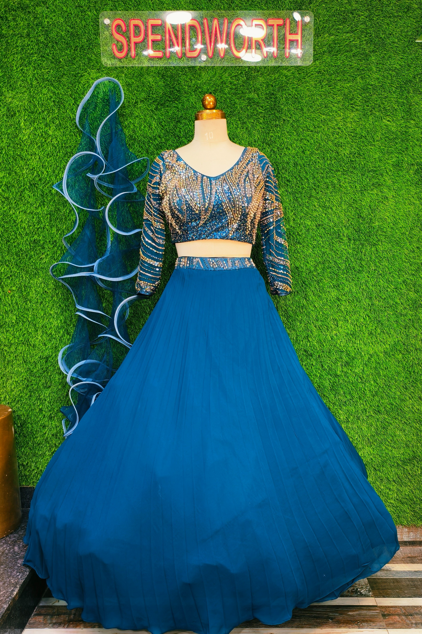Designer Full Sleeve Girlish Blouse Lehenga set