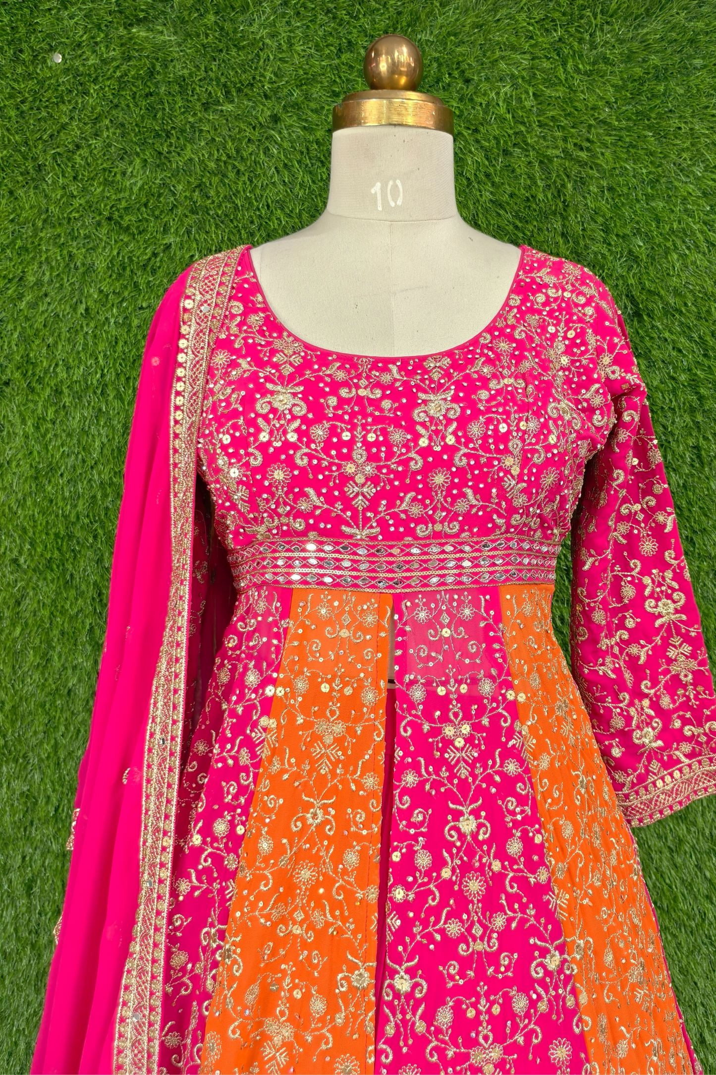 Stylish Partywear Front Cut Indo-western Dress