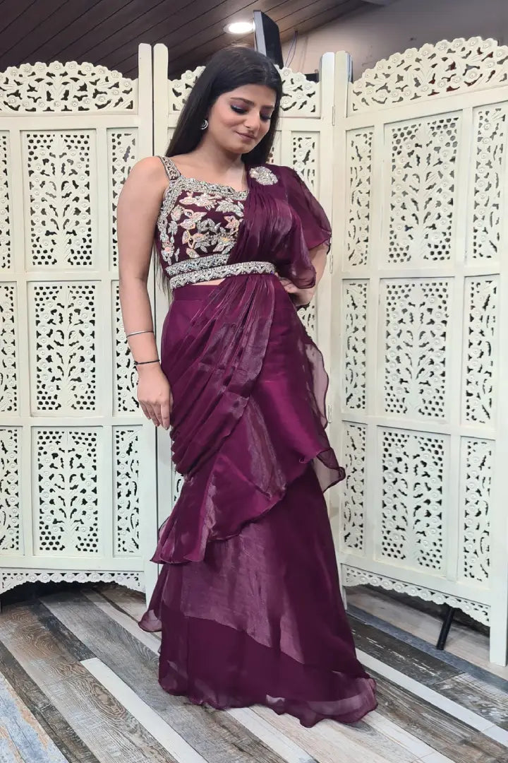 Readymade Partywear Ruffle Saree