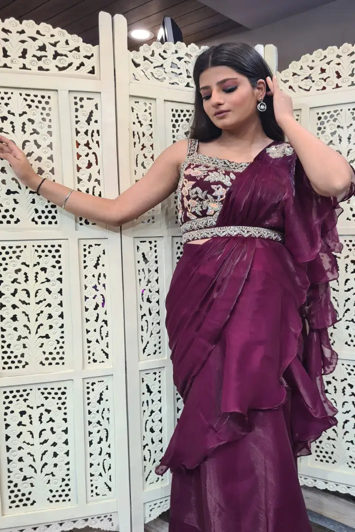 Readymade Partywear Ruffle Saree