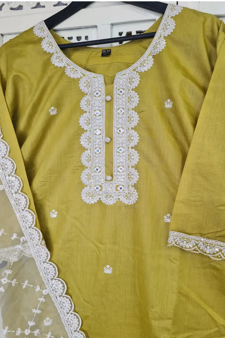 Sratight Silk Kurta set in Blue