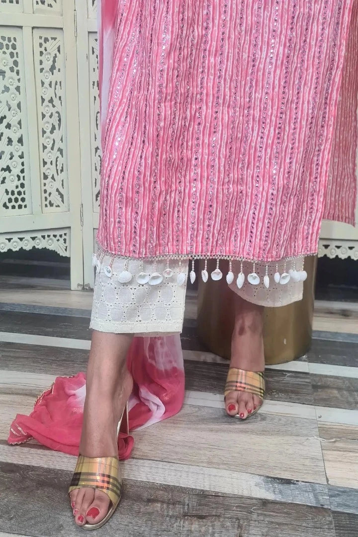 Cotton Staright Kurta Set With Duppatta in Pink-spendworthclothing-Color_Pink,Cotton-Suits-sets,cottonsuit sets,Item Type_Cotton Suits Sets,Item Type_Plazo Suits,Plazo-Suits,SUIT SET,SUIT-SETS