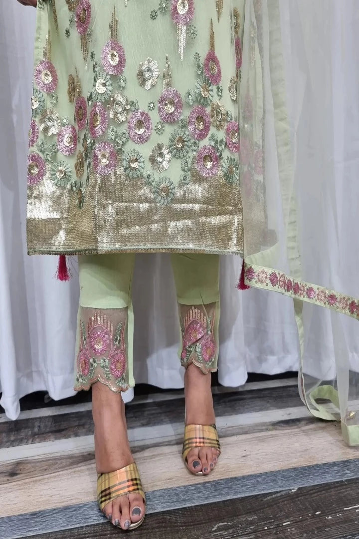 Straight Partywear Kurta Set With Duppatta In Pista Green-spendworthclothing-Color_Green,Color_Multi,Color_Pista Green,Cotton-Suits-sets,cottonsuit sets,Item Type_Cotton Suits Sets,Item Type_Plazo Suits,Kurta Sets,multy embroidered,Plazo-Suits,SUIT SET,SUIT-SETS