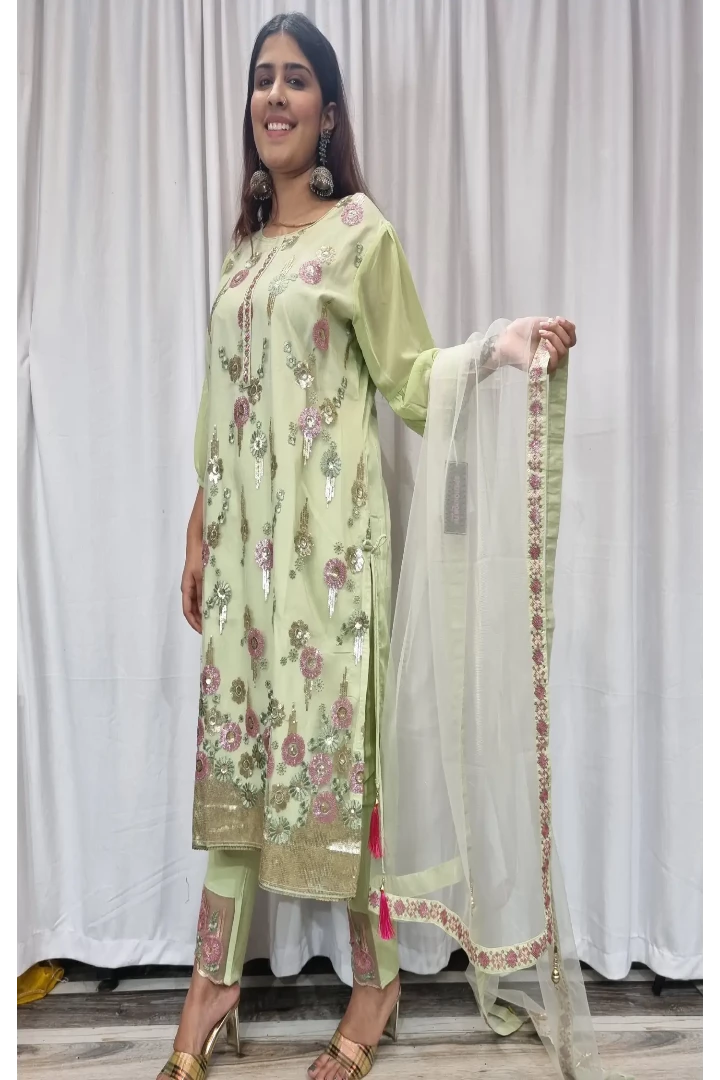 Straight Partywear Kurta Set With Duppatta In Pista Green-spendworthclothing-Color_Green,Color_Multi,Color_Pista Green,Cotton-Suits-sets,cottonsuit sets,Item Type_Cotton Suits Sets,Item Type_Plazo Suits,Kurta Sets,multy embroidered,Plazo-Suits,SUIT SET,SUIT-SETS