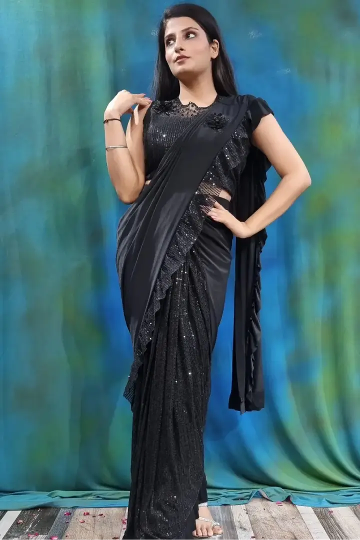 Black ready 2024 to wear saree