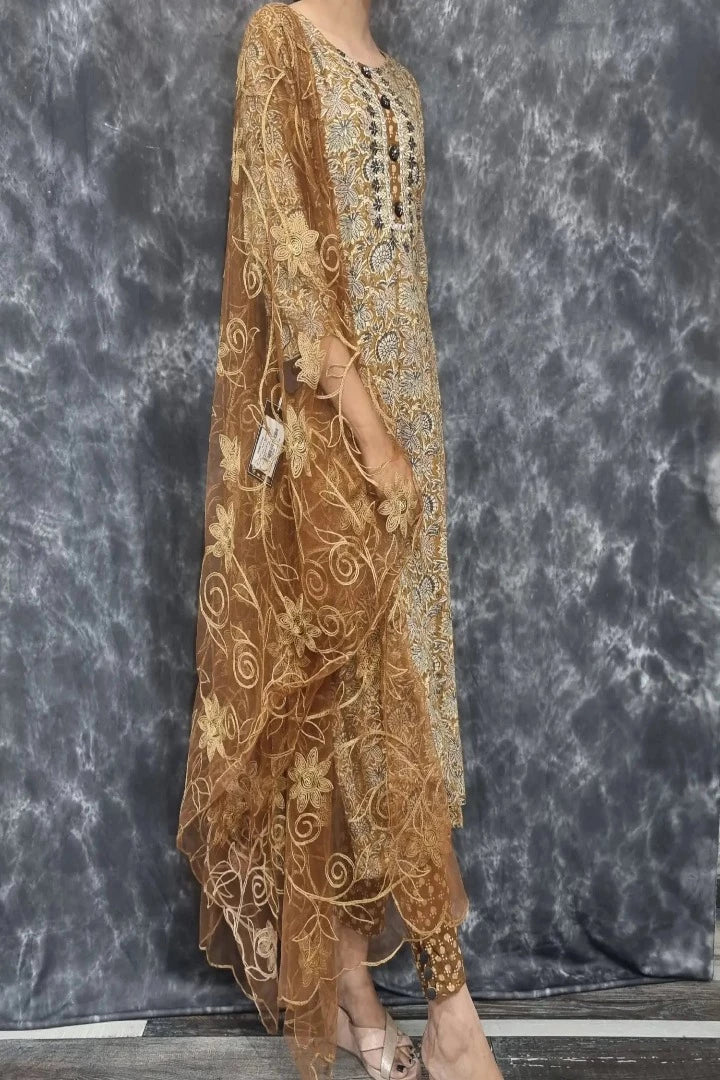 Viscouse Straight Kurta Set With Embroidered Duppatta in Brown-spendworthclothing-Brown,Color_Chocolate Brown,Cotton-Suits-sets,cottonsuit sets,Free-Shipping,Item Type_Cotton Suits Sets,Item Type_Plazo Suits,Plazo-Suits,SPEEDY DELIVERIES,SUIT SET,SUIT-SETS
