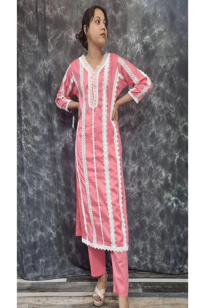 Pink Straight Cotton Suit Set With bottom in Pink-spendworthclothing-Color_Pink,Cotton-Suits-sets,cottonsuit sets,Item Type_Cotton Suits Sets,Item Type_Plazo Suits,pink,Plazo-Suits,SUIT SET,SUIT-SETS