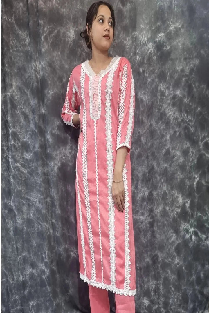 Pink Straight Cotton Suit Set With bottom in Pink-spendworthclothing-Color_Pink,Cotton-Suits-sets,cottonsuit sets,Item Type_Cotton Suits Sets,Item Type_Plazo Suits,pink,Plazo-Suits,SUIT SET,SUIT-SETS