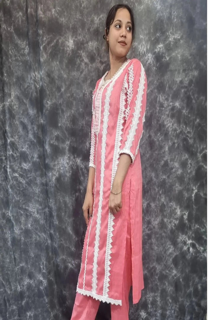 Pink Straight Cotton Suit Set With bottom in Pink-spendworthclothing-Color_Pink,Cotton-Suits-sets,cottonsuit sets,Item Type_Cotton Suits Sets,Item Type_Plazo Suits,pink,Plazo-Suits,SUIT SET,SUIT-SETS