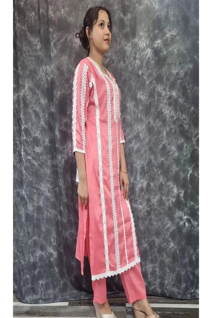 Pink Straight Cotton Suit Set With bottom in Pink-spendworthclothing-Color_Pink,Cotton-Suits-sets,cottonsuit sets,Item Type_Cotton Suits Sets,Item Type_Plazo Suits,pink,Plazo-Suits,SUIT SET,SUIT-SETS