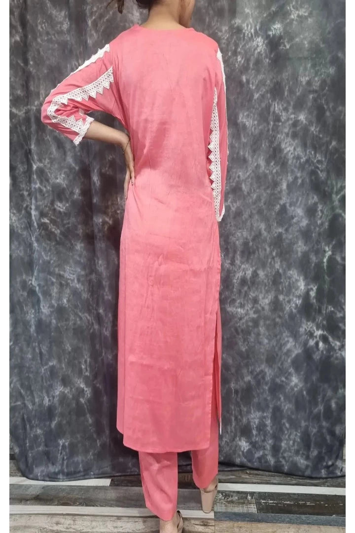 Pink Straight Cotton Suit Set With bottom in Pink-spendworthclothing-Color_Pink,Cotton-Suits-sets,cottonsuit sets,Item Type_Cotton Suits Sets,Item Type_Plazo Suits,pink,Plazo-Suits,SUIT SET,SUIT-SETS