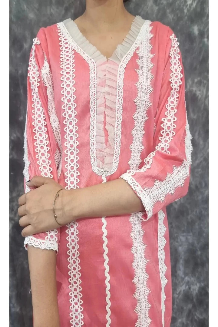 Pink Straight Cotton Suit Set With bottom in Pink-spendworthclothing-Color_Pink,Cotton-Suits-sets,cottonsuit sets,Item Type_Cotton Suits Sets,Item Type_Plazo Suits,pink,Plazo-Suits,SUIT SET,SUIT-SETS