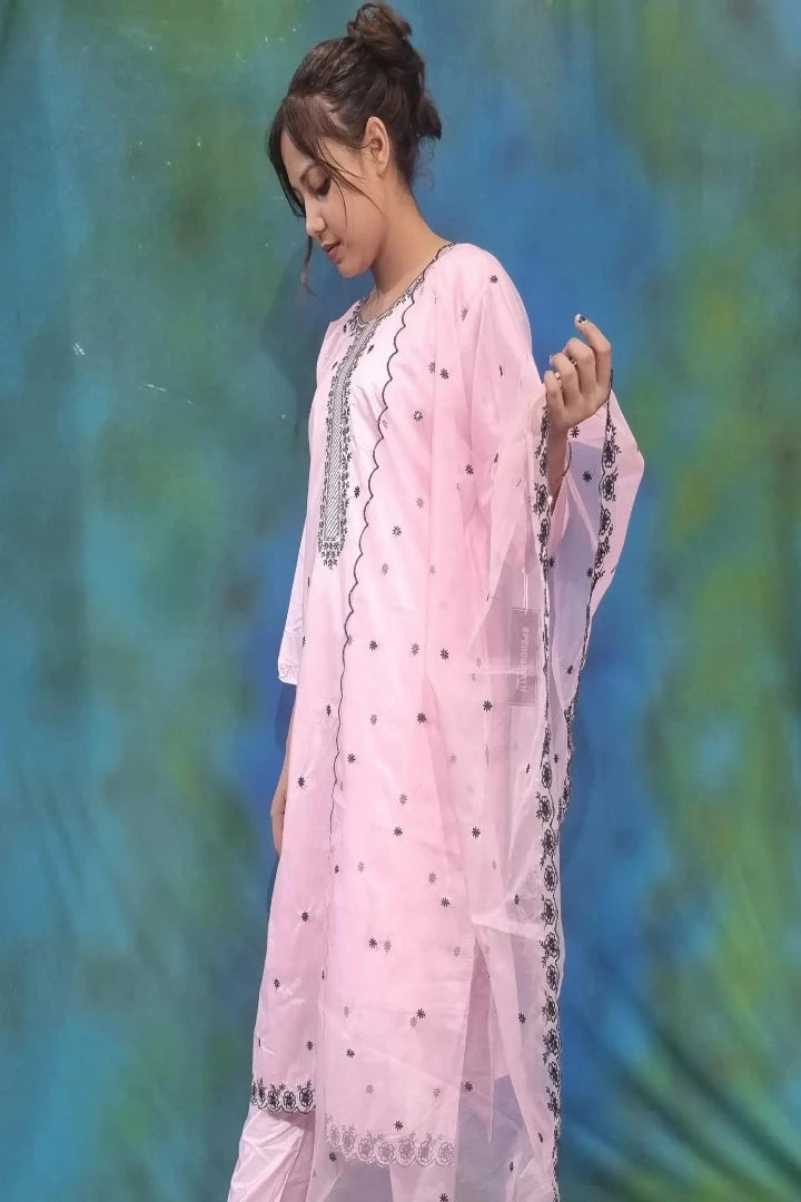 Silk Partywear Straight Kurta Set With Embroidery Detailing In Pink-spendworthclothing-Color_Lemon Yellow,Color_Off White,Color_Pink,Color_Sky Blue,Color_Yellow,Cotton-Suits-sets,Item Type_Plazo Suits,Plazo-Suits,SUIT SET,SUIT-SETS