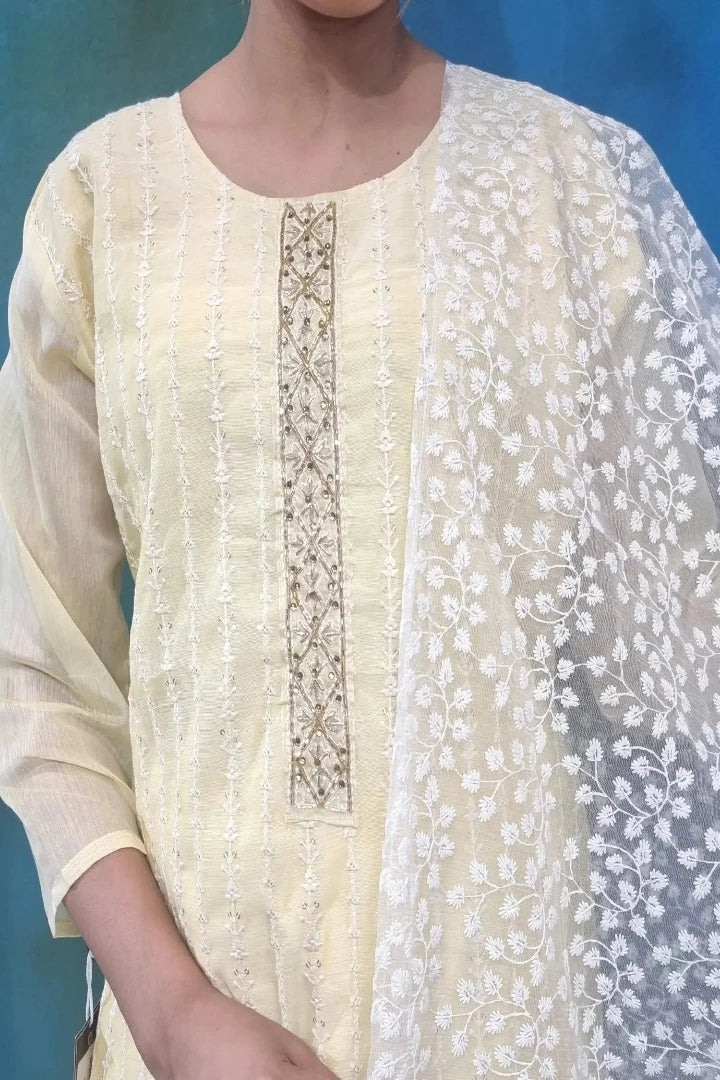 Straight Partywear Silk Suit Set With Heavy Thread Work Duppatta-spendworthclothing-Color_Lemon,Color_Lemon Yellow,Color_Pink,Item Type_Plazo Suits,Kurta Sets,Material_Maheshwari Silk,Material_Silk,Plazo-Suits,SUIT SET,SUIT-SETS