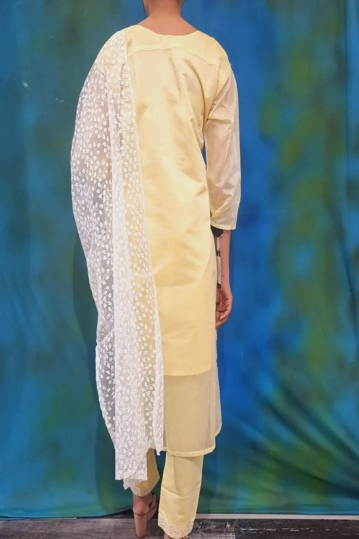 Straight Partywear Silk Suit Set With Heavy Thread Work Duppatta-spendworthclothing-Color_Lemon,Color_Lemon Yellow,Color_Pink,Item Type_Plazo Suits,Kurta Sets,Material_Maheshwari Silk,Material_Silk,Plazo-Suits,SUIT SET,SUIT-SETS