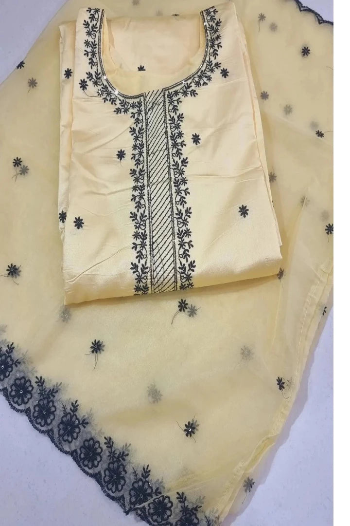Silk Partywear Straight Kurta Set With Embroidery Detailing In Pink-spendworthclothing-Color_Lemon Yellow,Color_Off White,Color_Pink,Color_Sky Blue,Color_Yellow,Cotton-Suits-sets,Item Type_Plazo Suits,Plazo-Suits,SUIT SET,SUIT-SETS