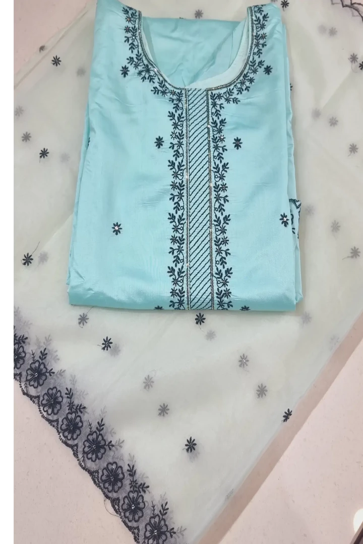 Silk Partywear Straight Kurta Set With Embroidery Detailing In Pink-spendworthclothing-Color_Lemon Yellow,Color_Off White,Color_Pink,Color_Sky Blue,Color_Yellow,Cotton-Suits-sets,Item Type_Plazo Suits,Plazo-Suits,SUIT SET,SUIT-SETS
