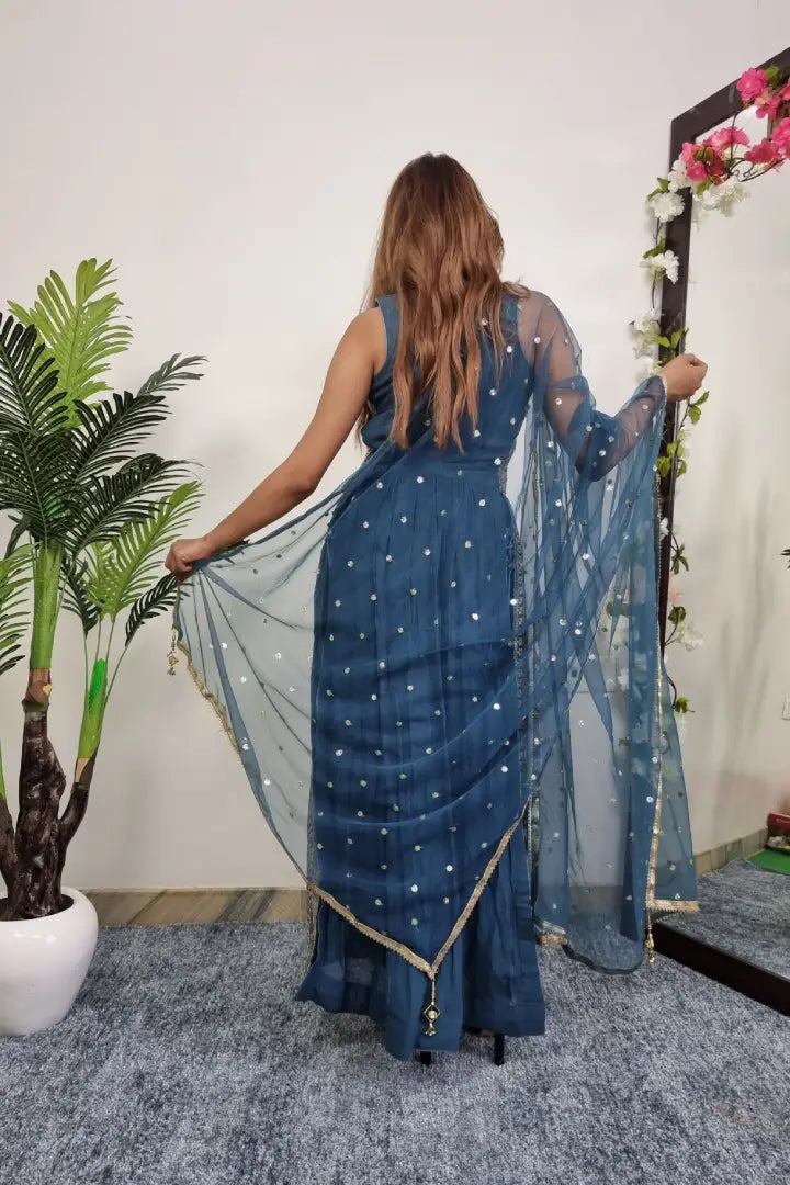 Straight Shirt With Bottom Pants In Georgette With Duppatta