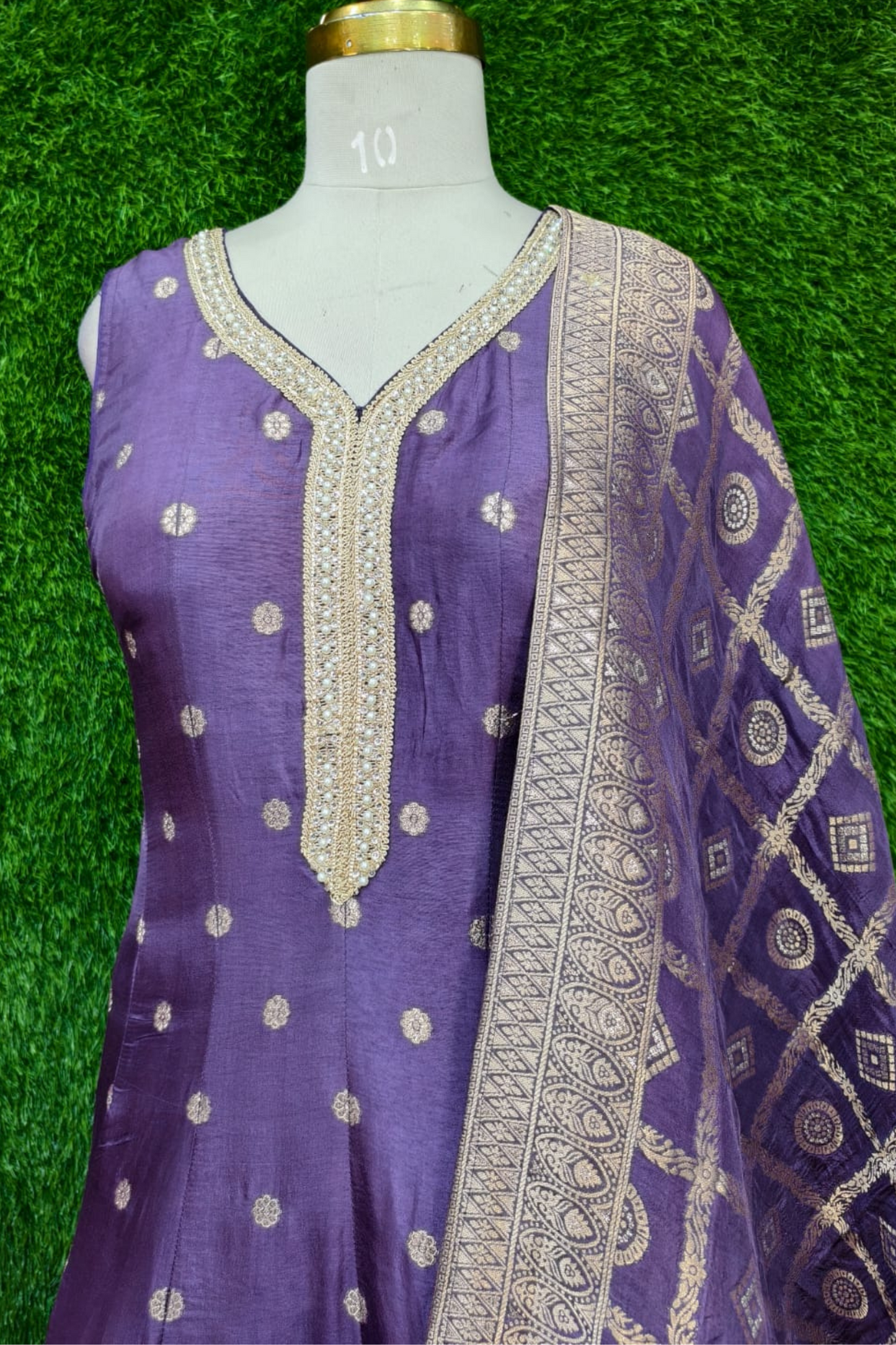 Pure Banarasi Anarkali dress with dupatta
