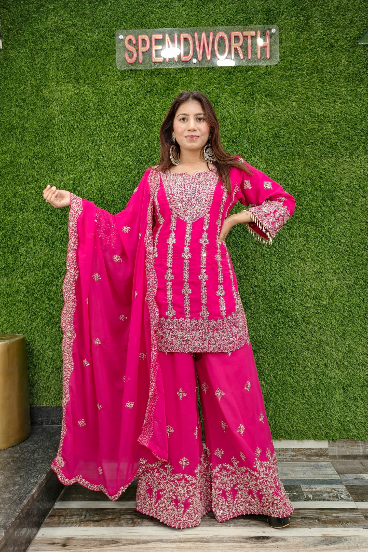 Mirror Work Partywear Sharara Suit