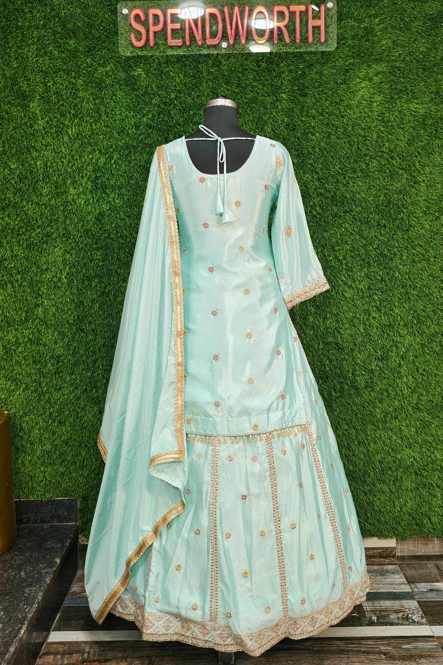 Indo Western Ethnic Wear Dress in Chinnon Silk