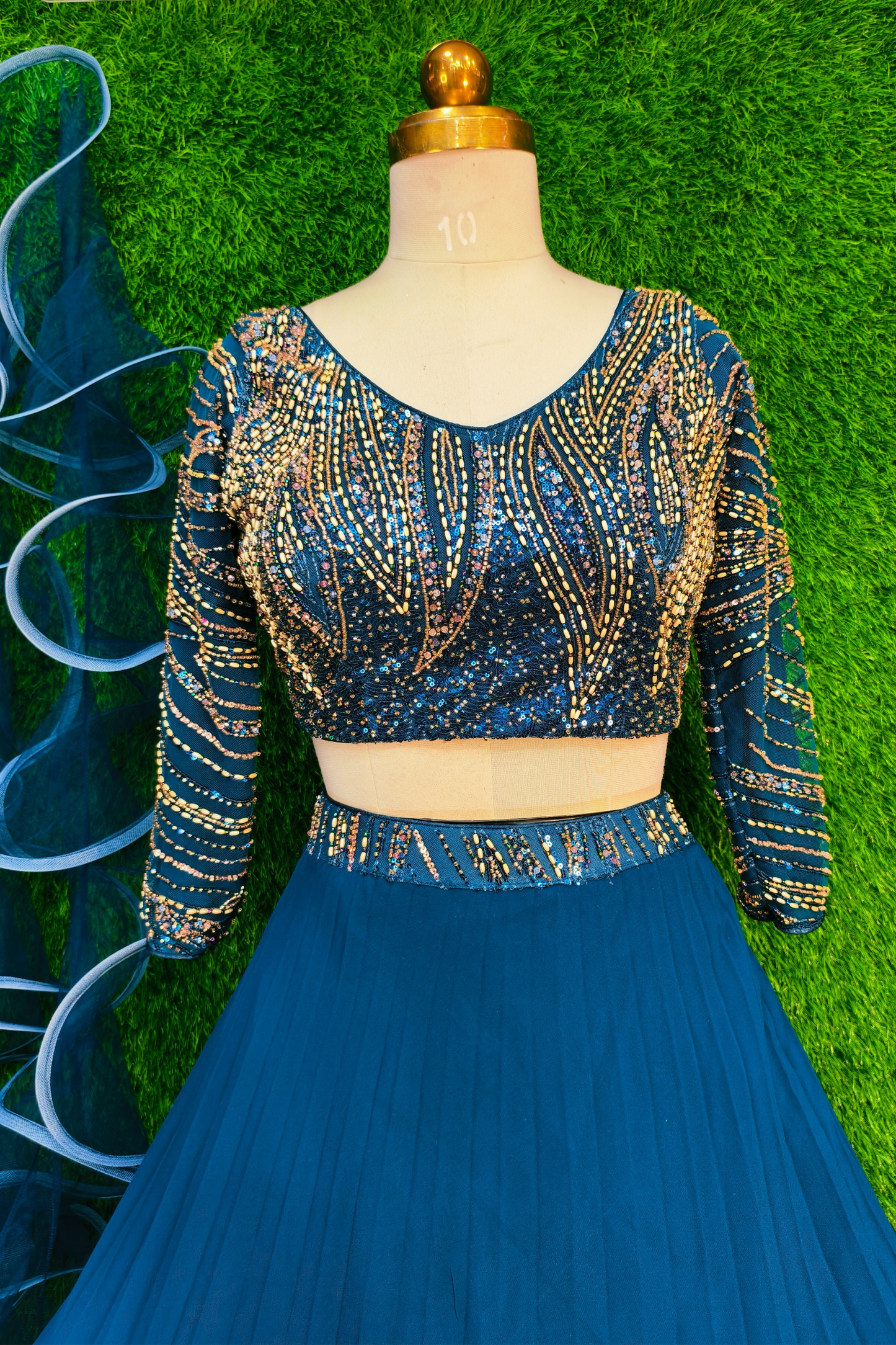 Designer Full Sleeve Girlish Blouse Lehenga set