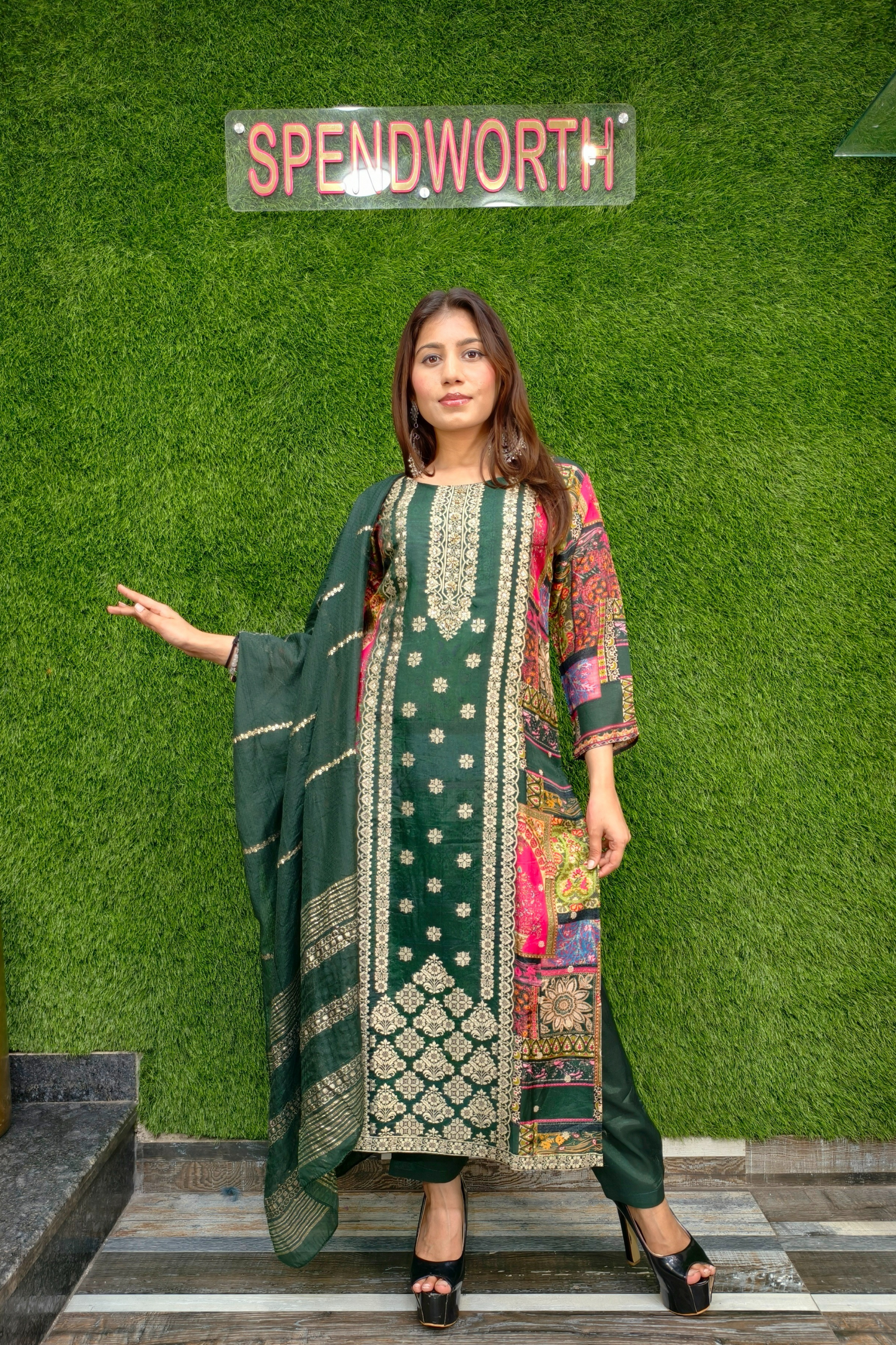 Pure Banarasi Silk Straight Pakistani suit
