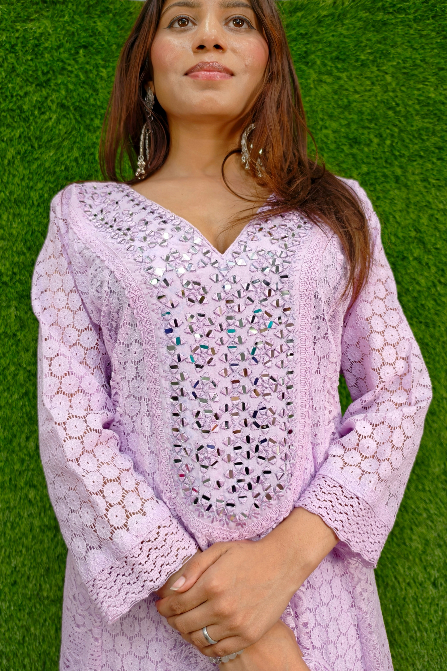 Schiffli Anarkali Suit set