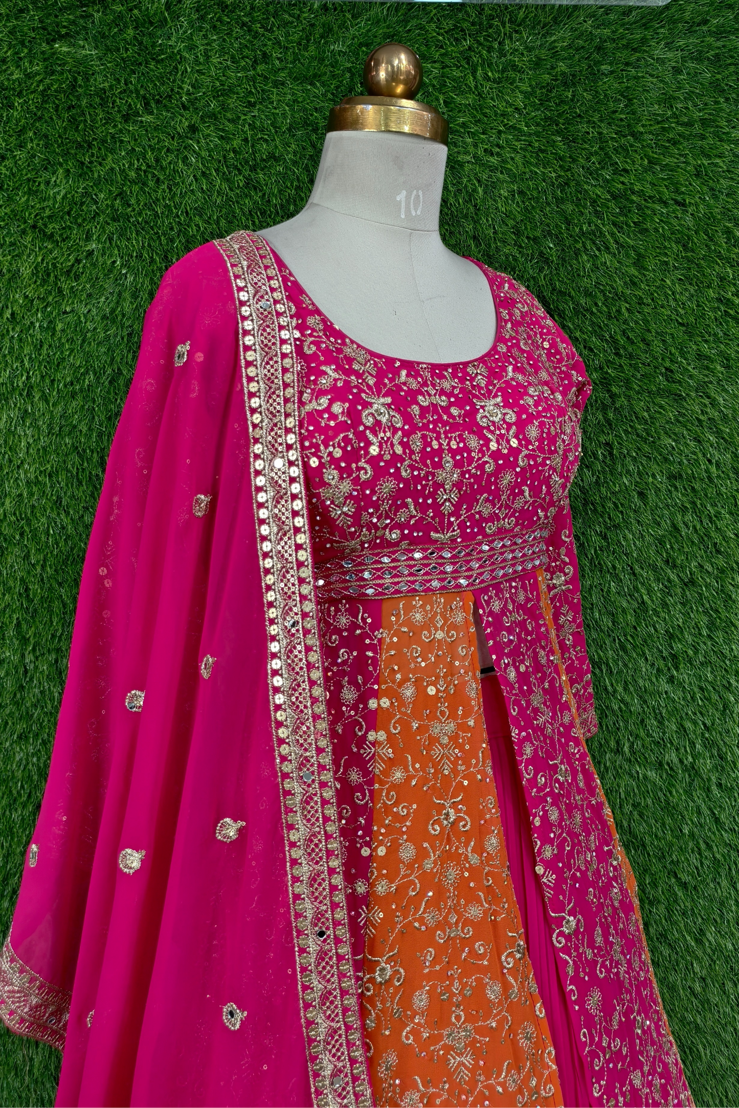 Stylish Partywear Front Cut Indo-western Dress