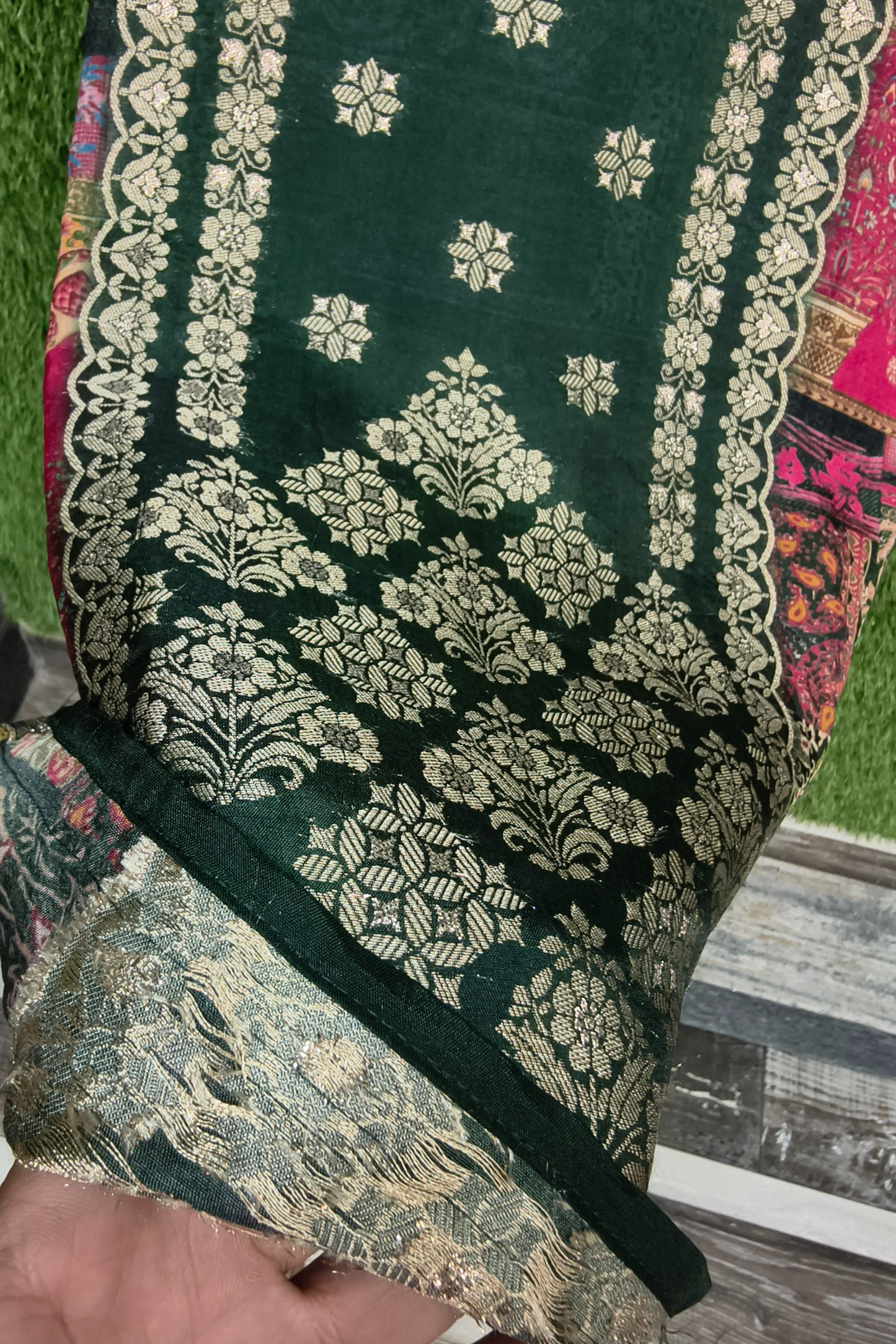 Pure Banarasi Silk Straight Pakistani suit