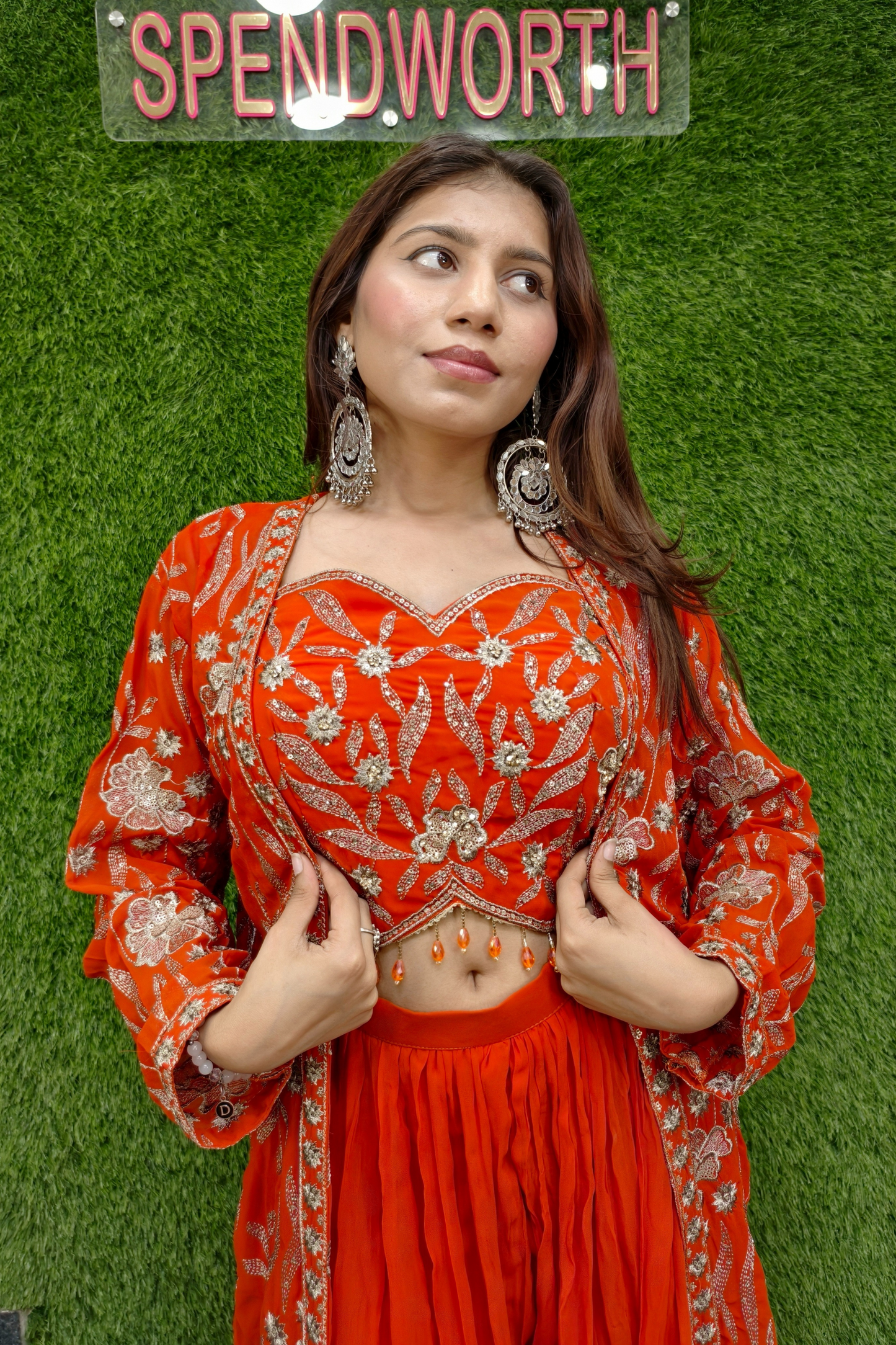 Embroidered Indo Western 3 piece dress