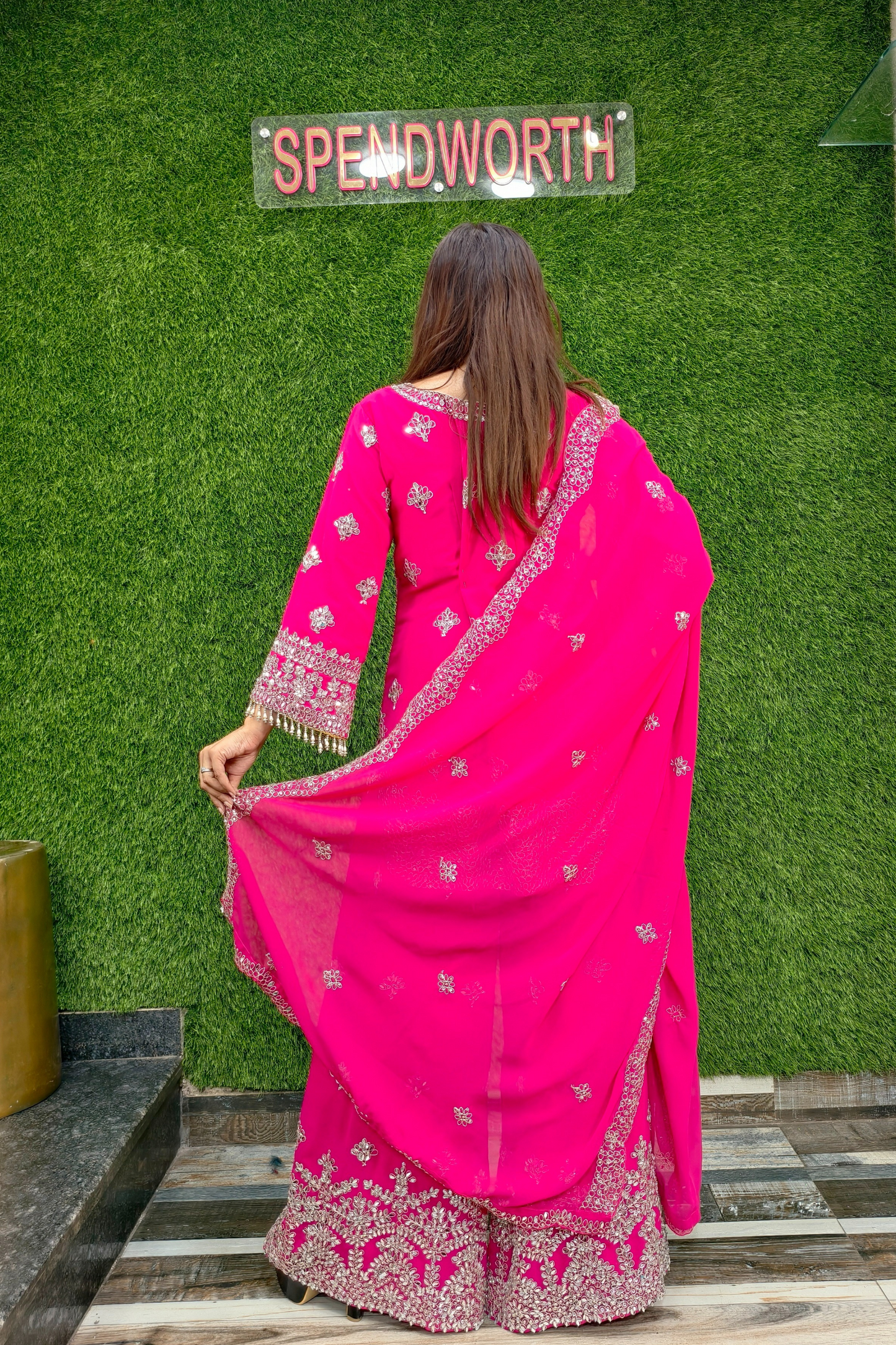 Mirror Work Partywear Sharara Suit