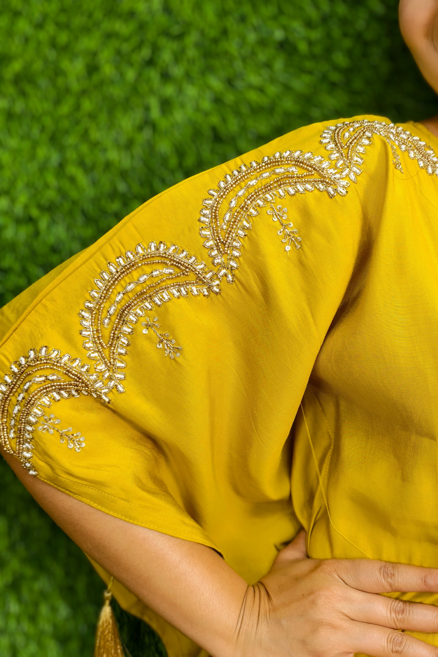 Pure Muslin Kaftan set With Trouser pants