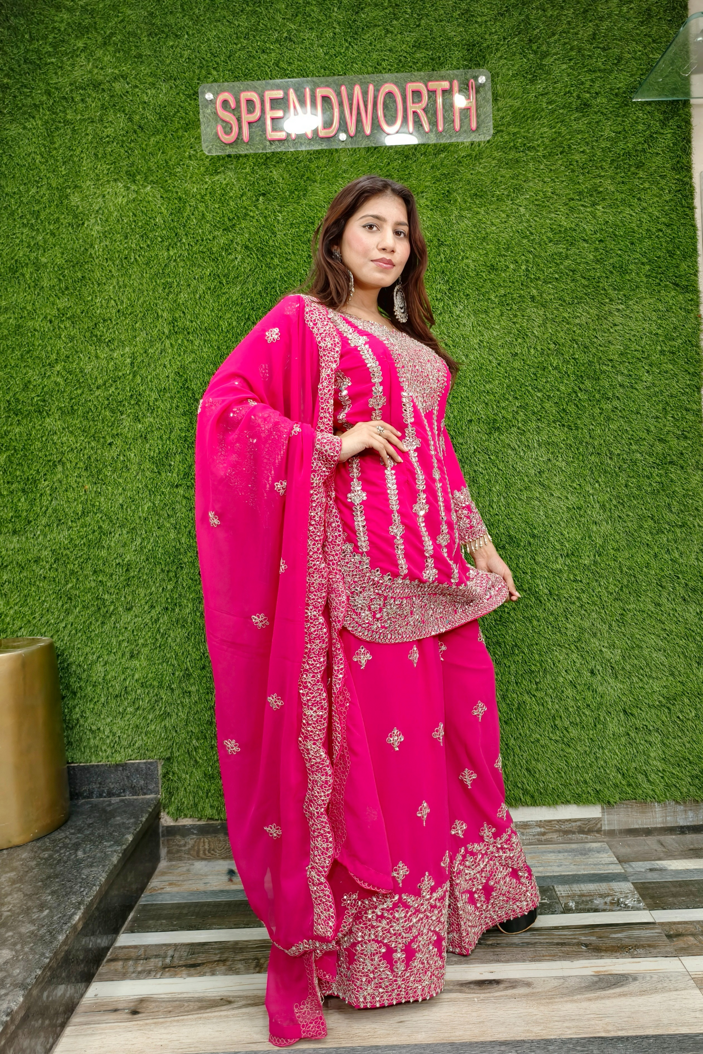 Mirror Work Partywear Sharara Suit