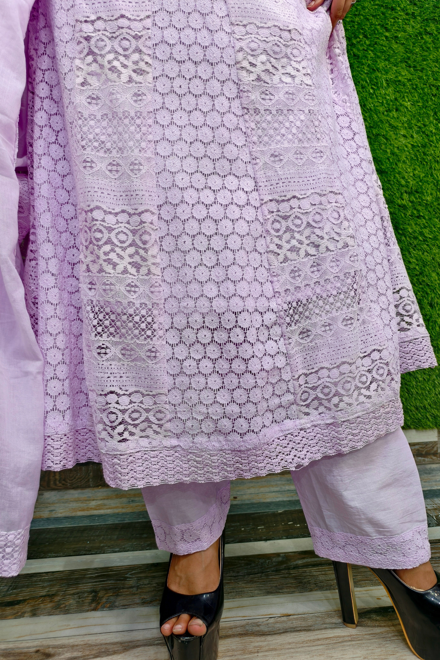 Schiffli Anarkali Suit set
