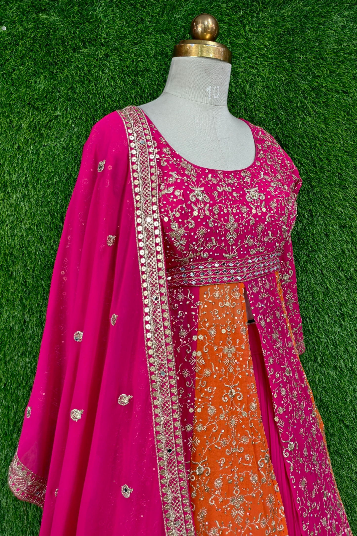 Stylish Partywear Front Cut Indo-western Dress