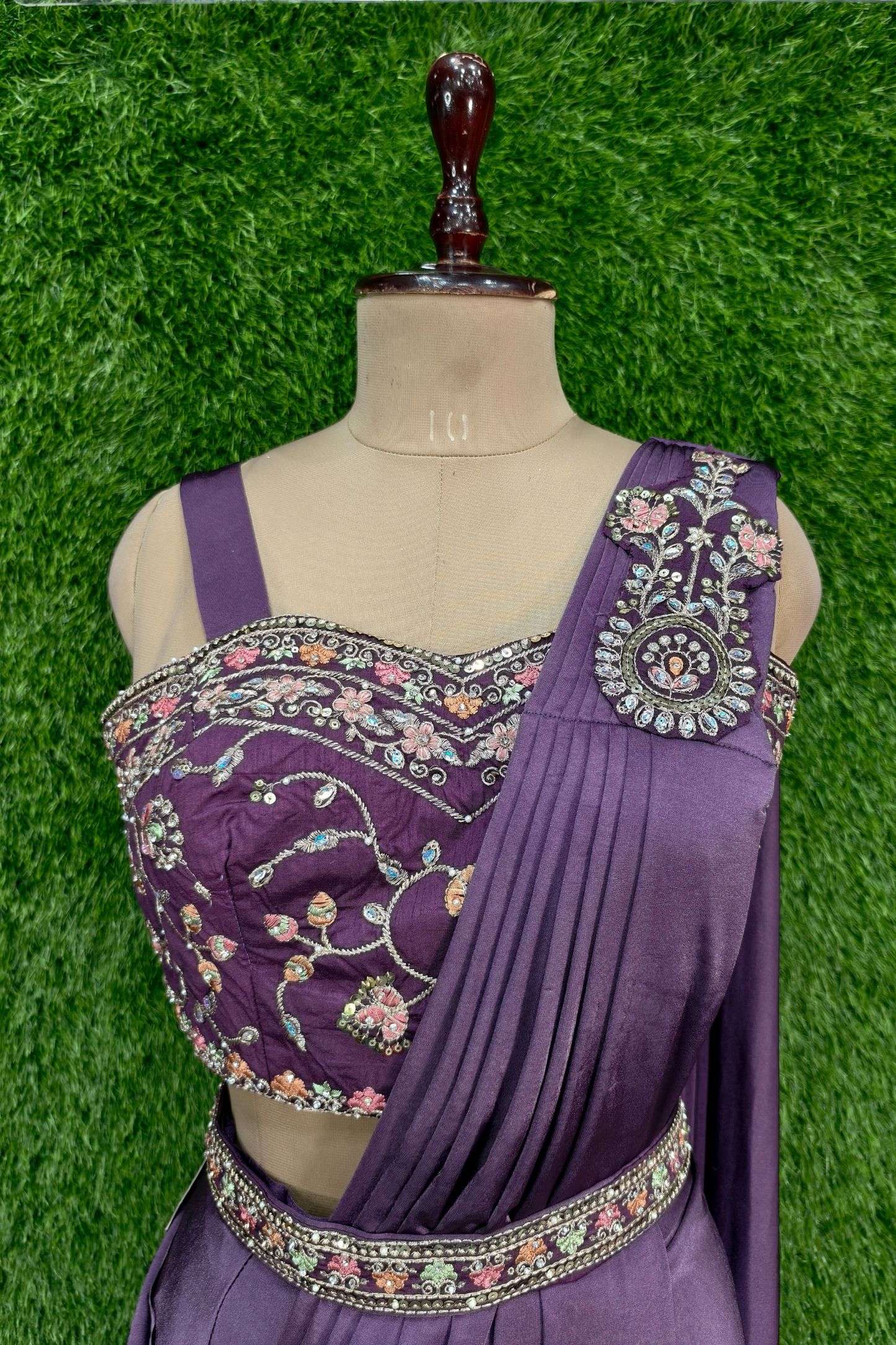 Spaghetti Style Ready to Wear Drape Saree with Jacket