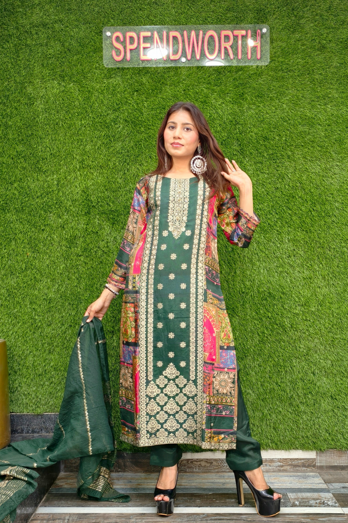 Pure Banarasi Silk Straight Pakistani suit