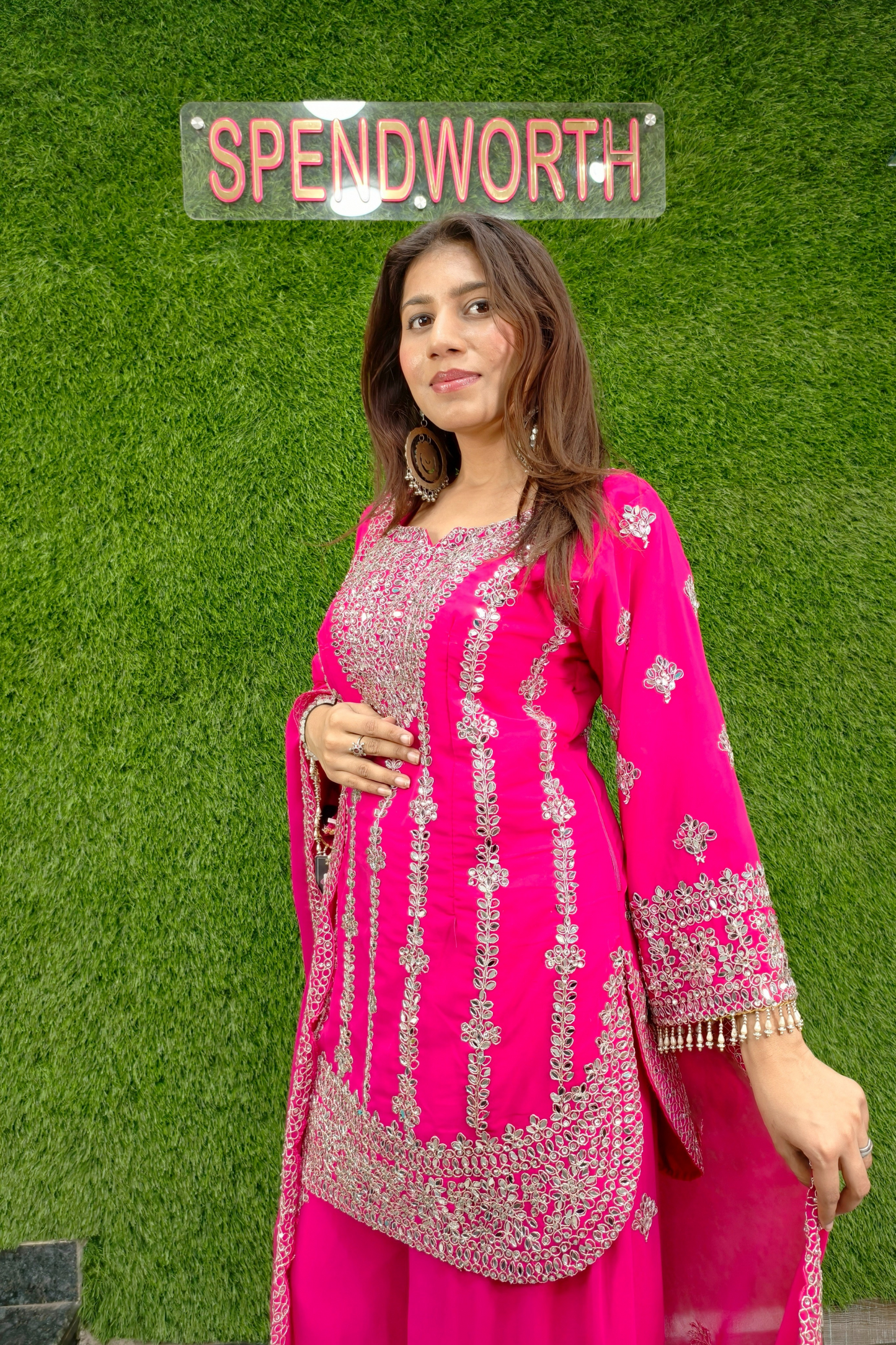 Mirror Work Partywear Sharara Suit