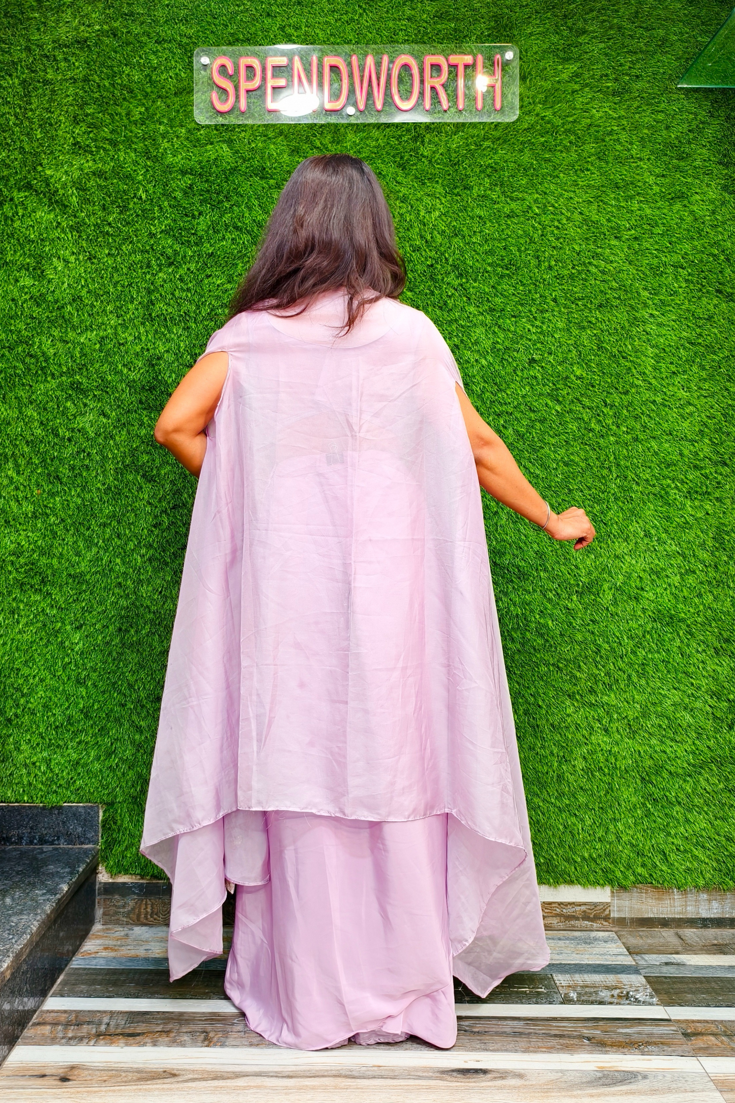 Indo western 3 piece set with shrug