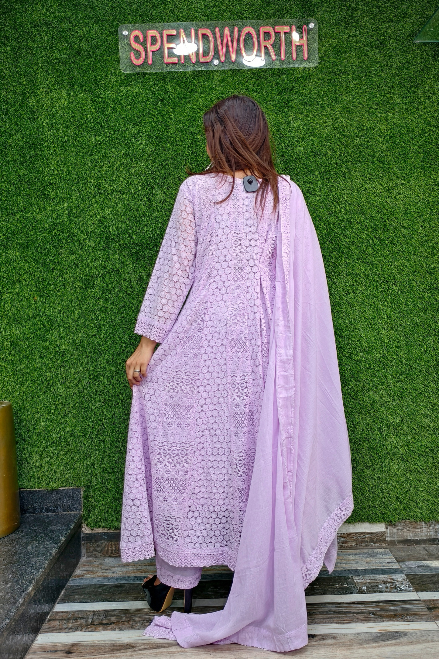 Schiffli Anarkali Suit set