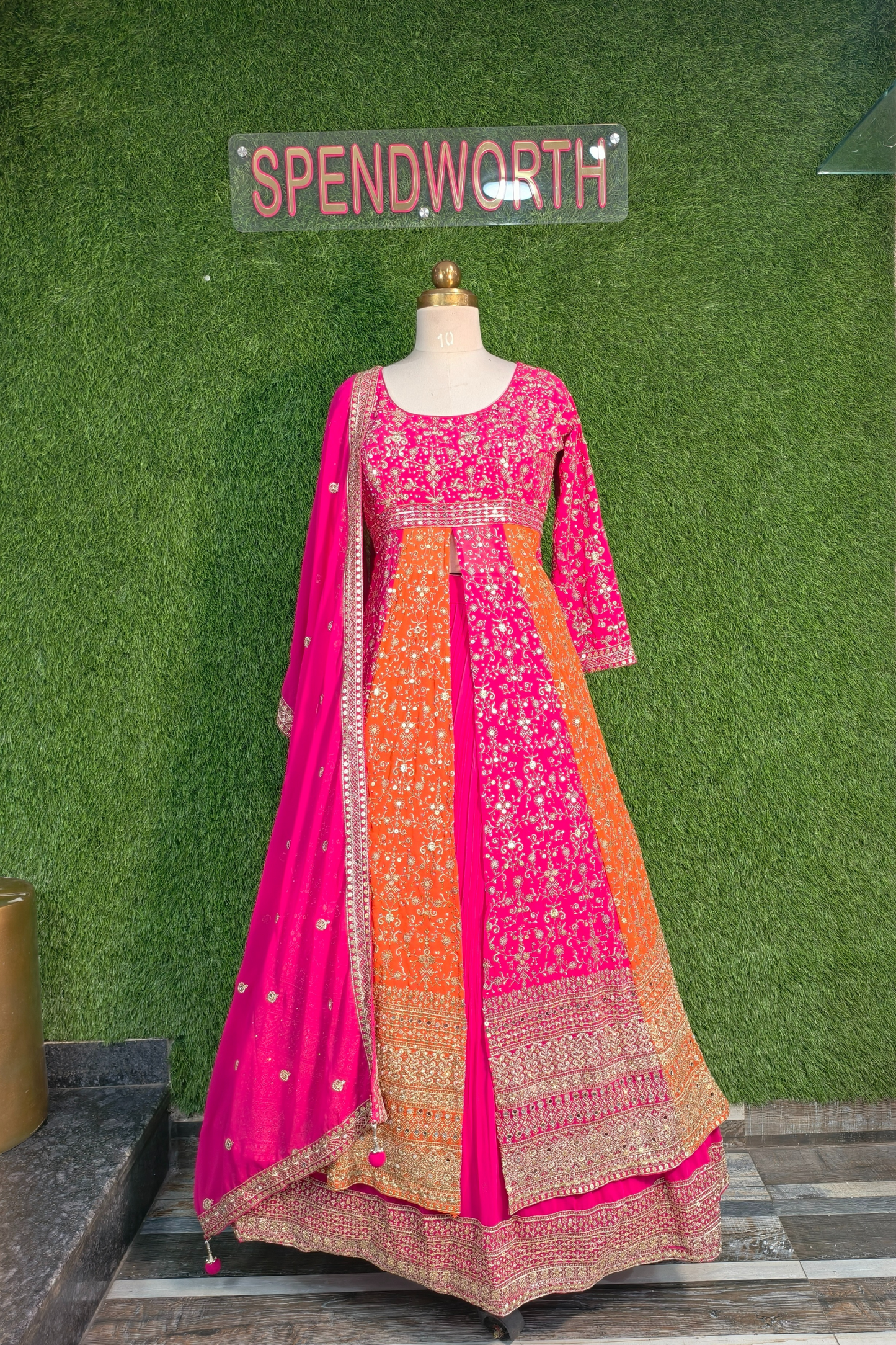 Stylish Partywear Front Cut Indo-western Dress