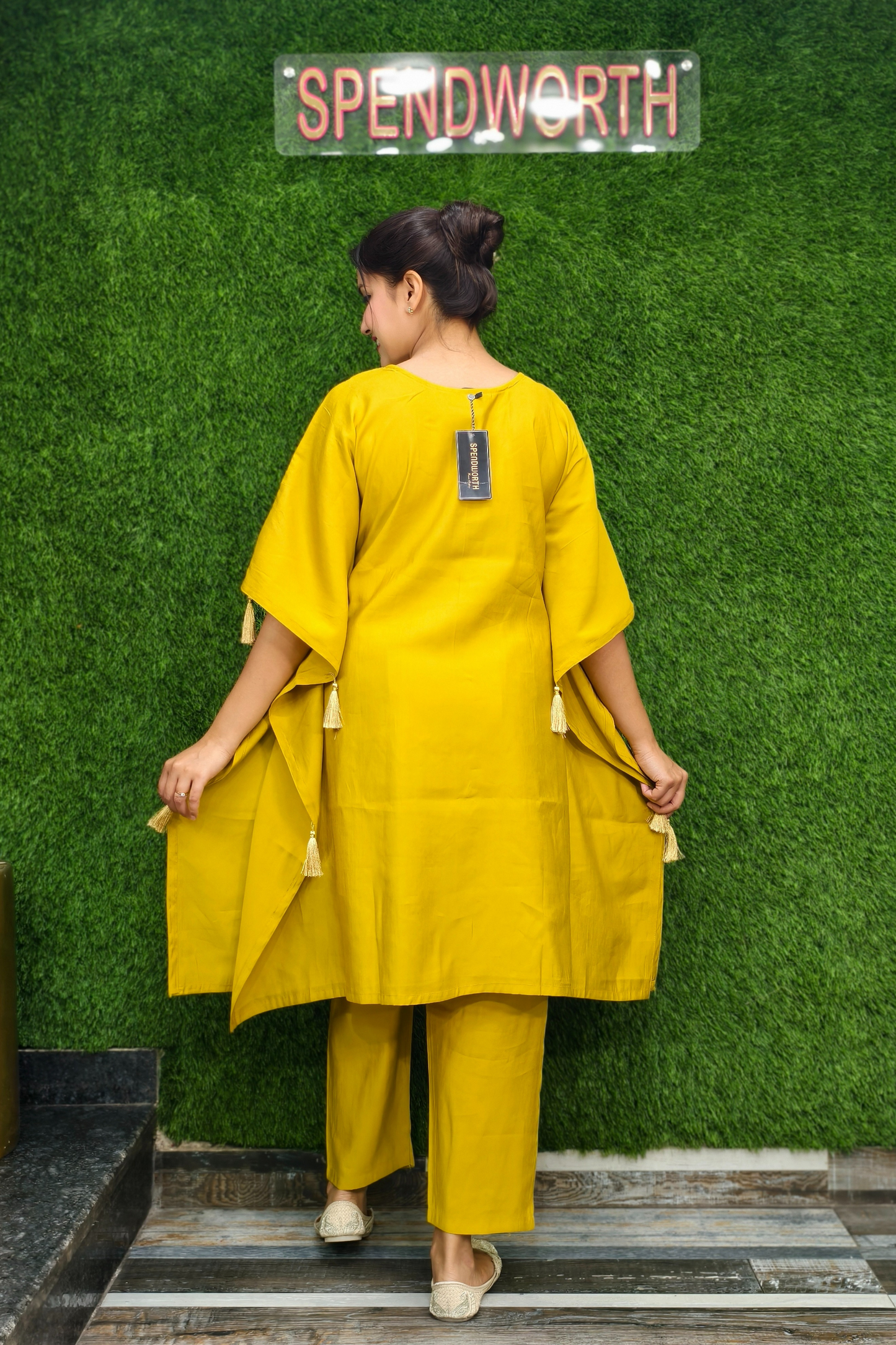 Pure Muslin Kaftan set With Trouser pants