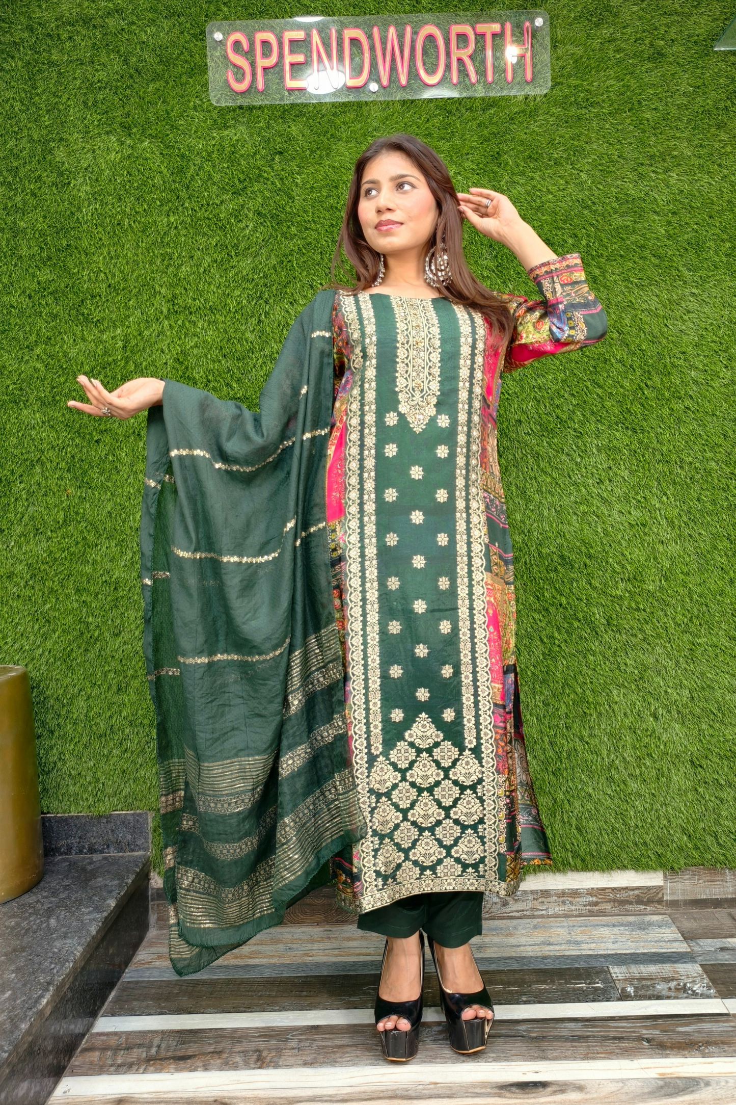 Pure Banarasi Silk Straight Pakistani suit
